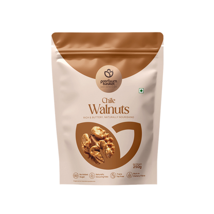 Chile Walnuts 250g pouch with roasted walnut kernels graphic