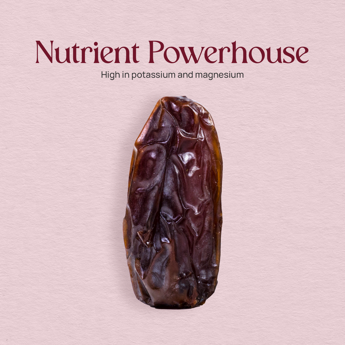 Medjool date, dark glossy fruit