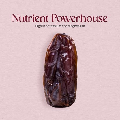 Medjool date, dark glossy fruit