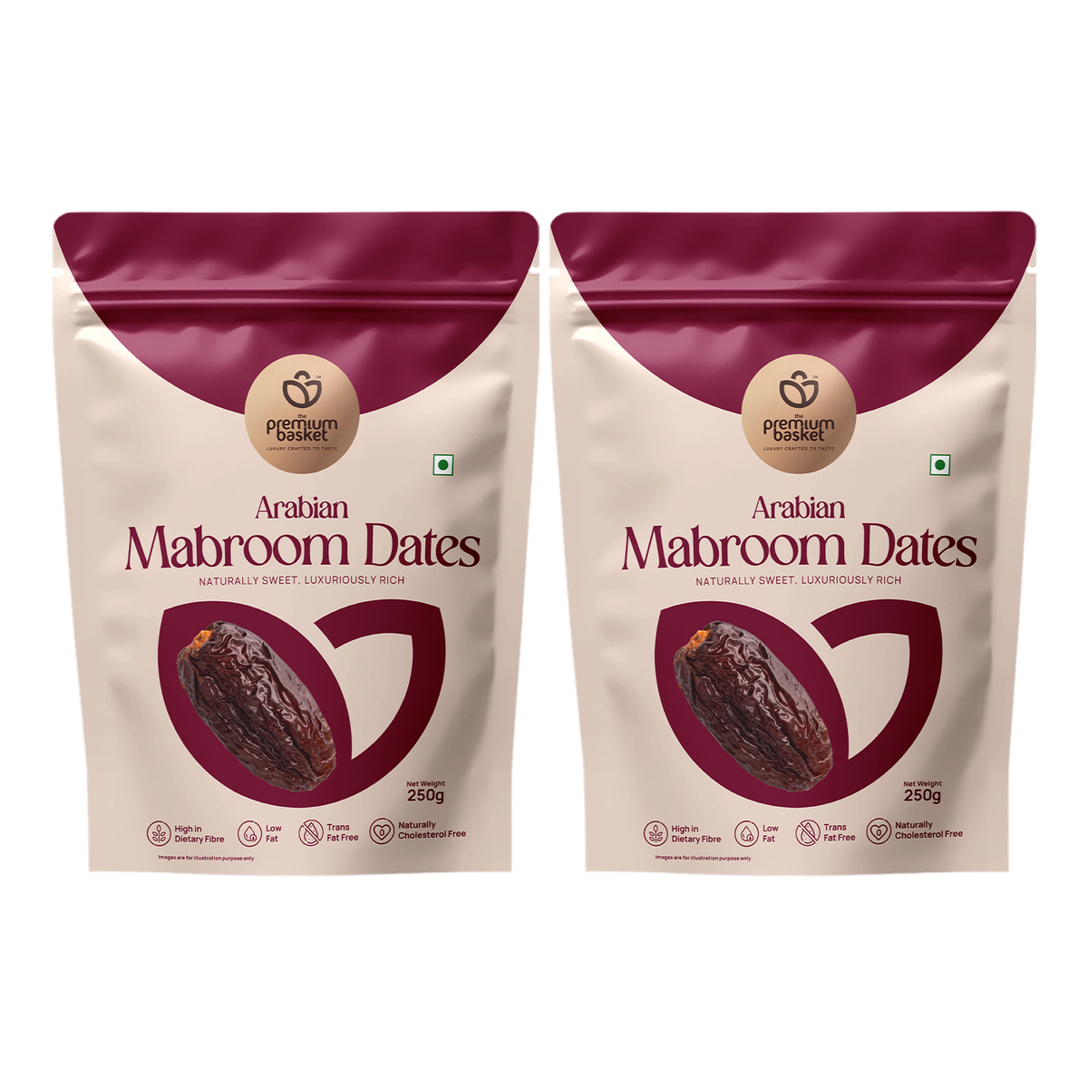 Mabroom dates pouches, 250g, two pack