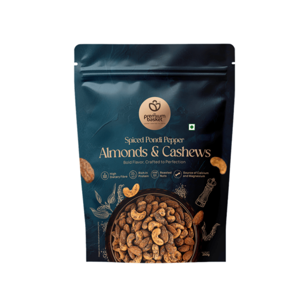 Spiced Pondi Pepper Almonds & Cashew