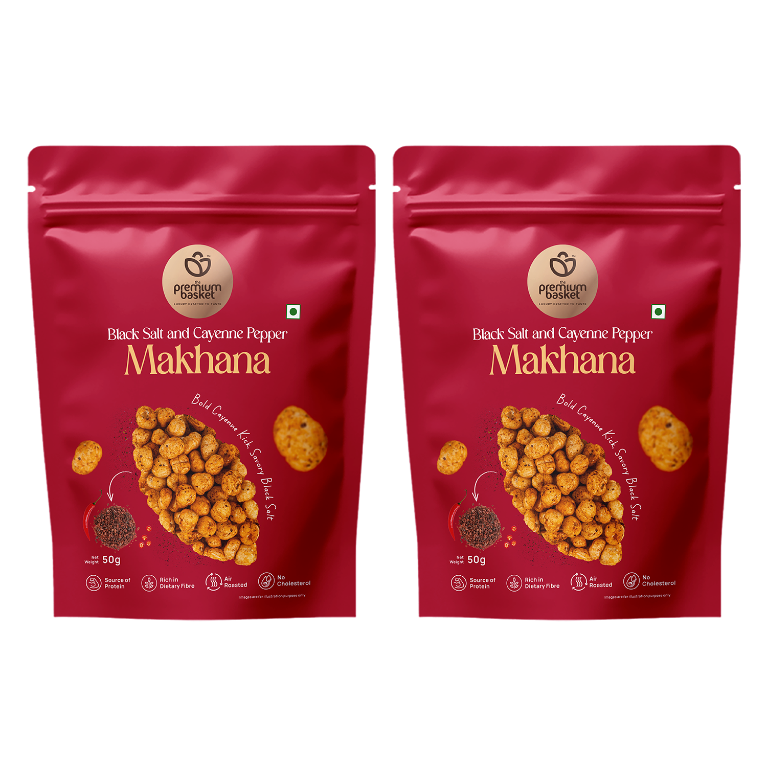 Black Salt and Cayenne Pepper Makhana