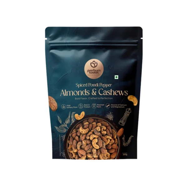 Spiced Pondi Pepper Almonds & Cashew