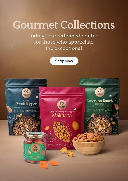 Banner showcasing gourmet dry fruit collections