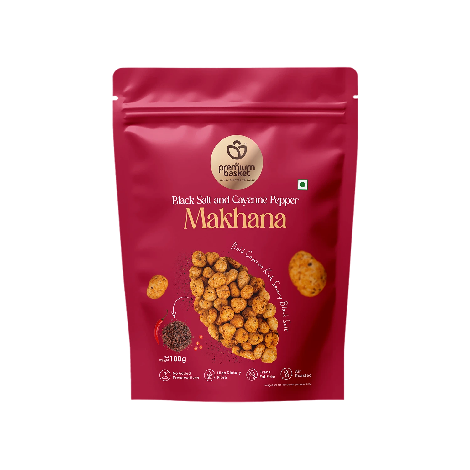 Black Salt and Cayenne Pepper Makhana